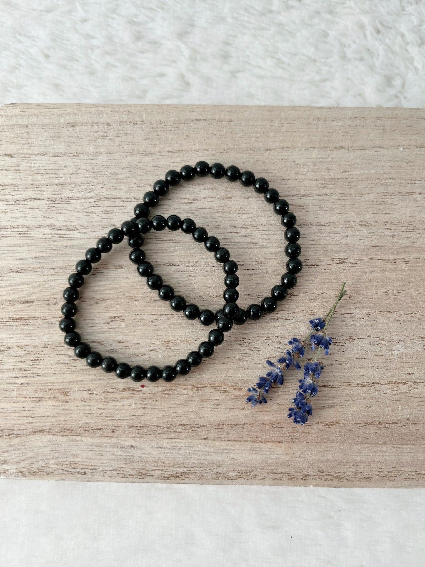 Obsidian beaded bracelet