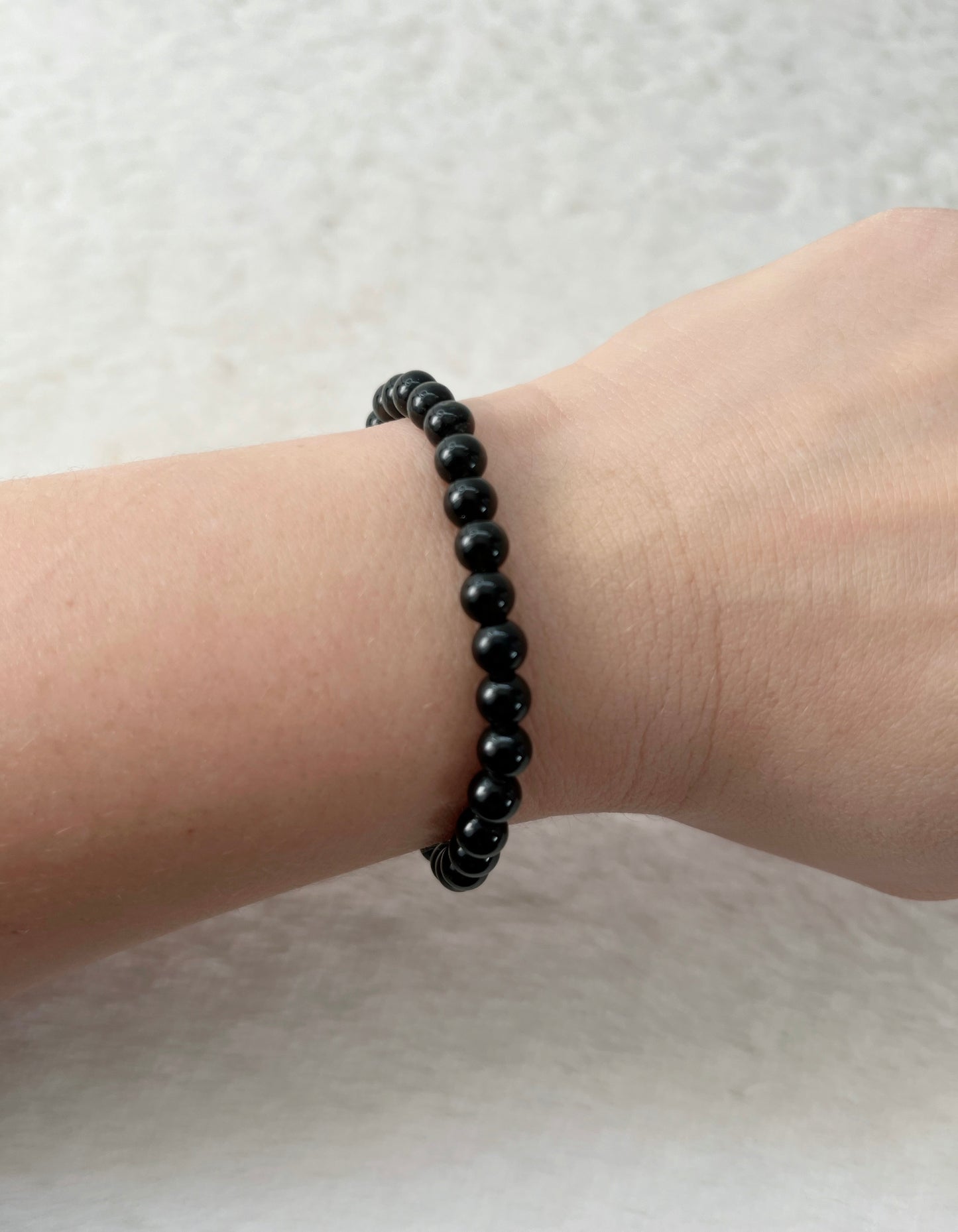 Obsidian beaded bracelet