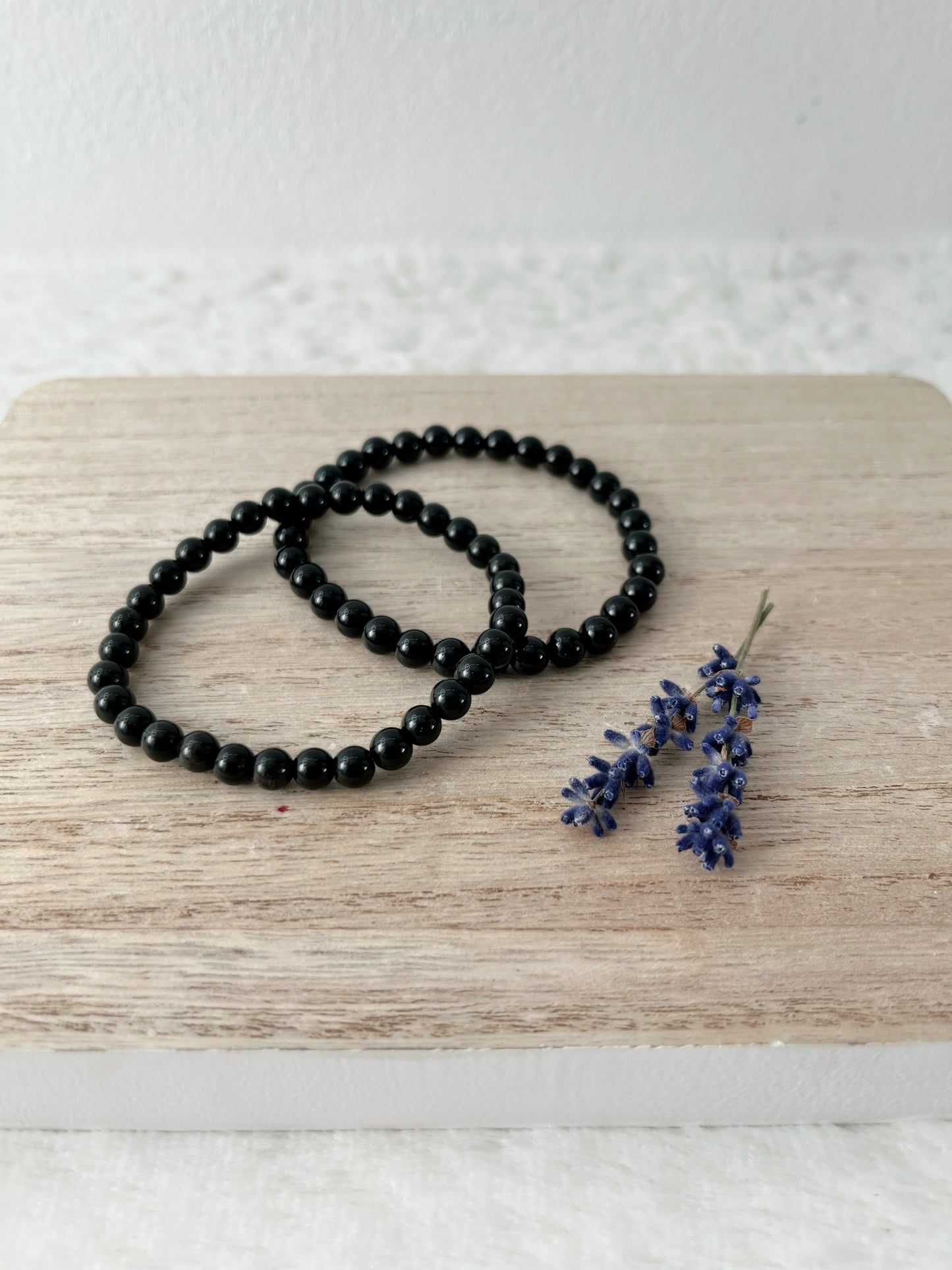 Obsidian beaded bracelet