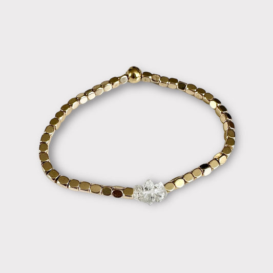 Herkimer Diamond Armband mit vergoldeten Details