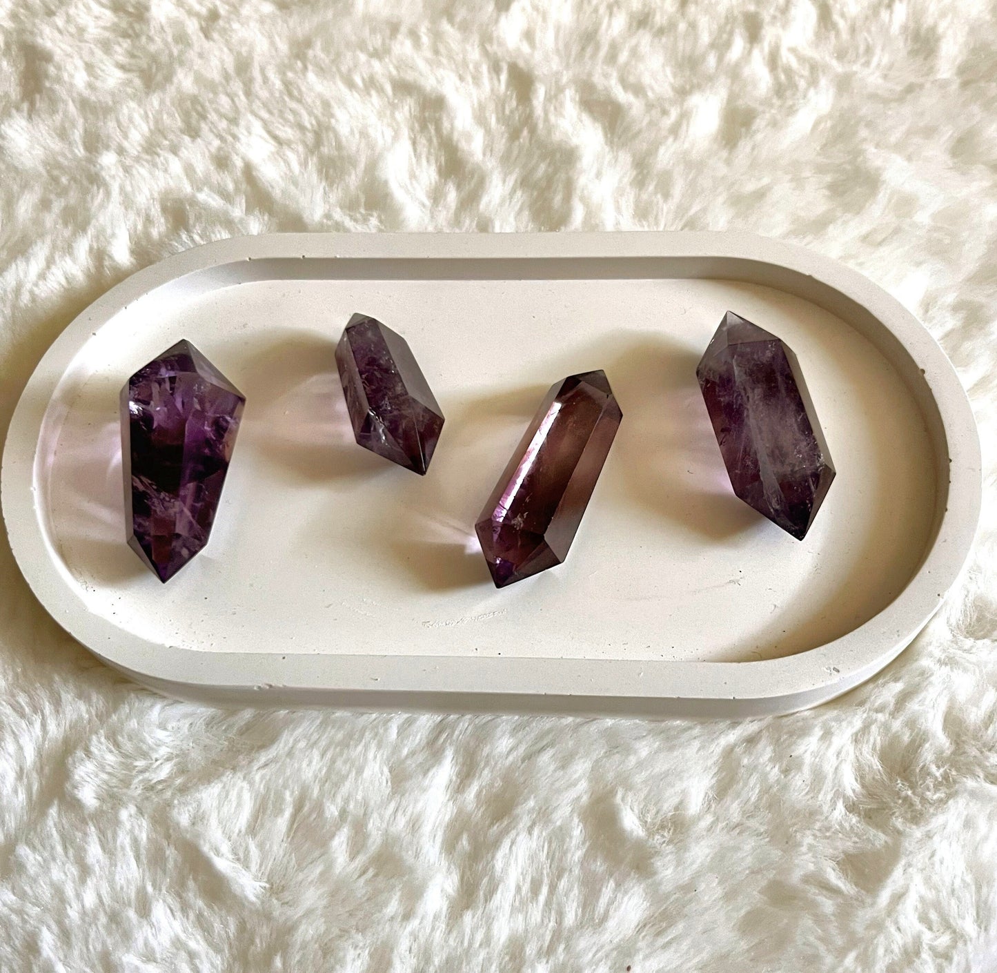 Klare dunkle Amethyst Doppelender - AAA Qualitt